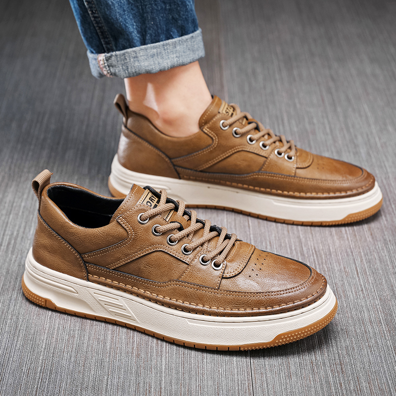 Men'S Shoes Smart - Męskie buty brogsy vintage ze skóry