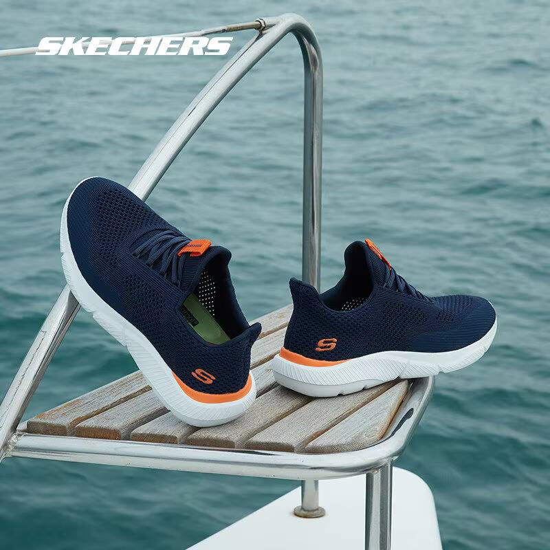 Men'S Shoes Navy Blue - ALL SEASONS Skechers Męskie Nowe Granatowo-Pomarańczowe