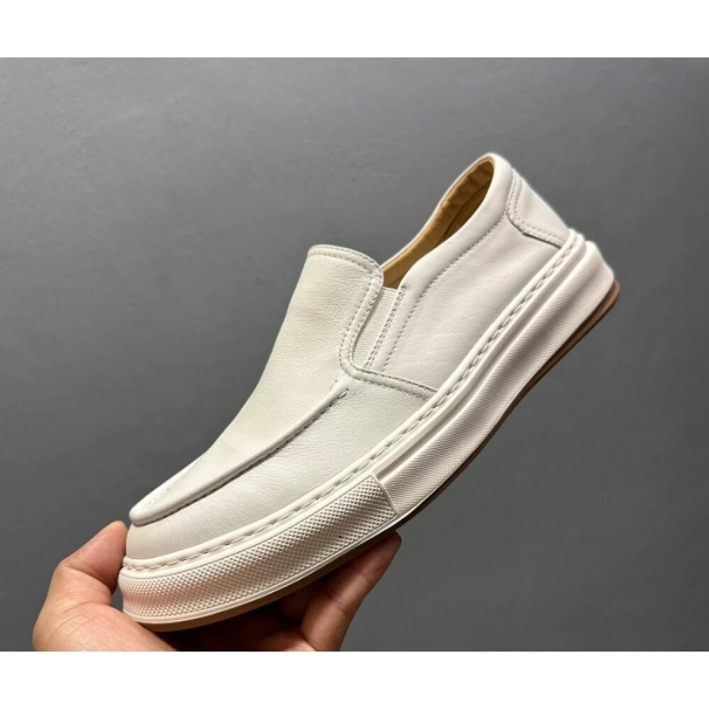 Men'S Shoes Smart - Luksusowe białe skórzane mokasyny – komfort
