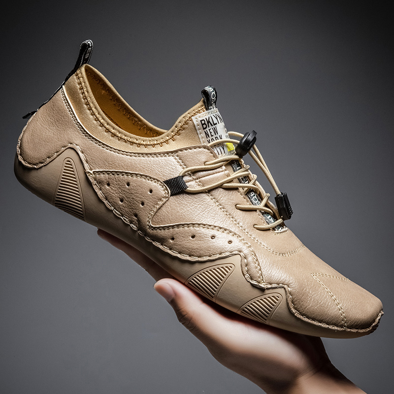 Men Shoes Zegna - Skórzane trampki dla mężczyzn buty do