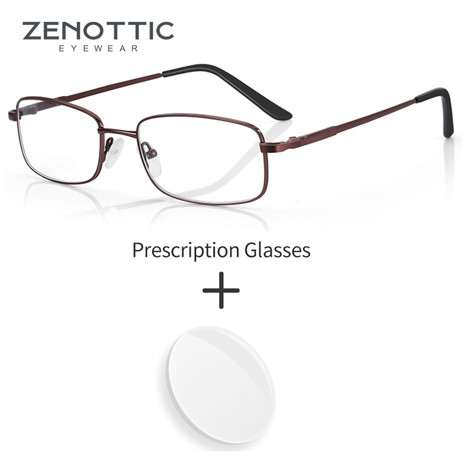 Men Shoes Zegna - Okulary korekcyjne ZENOTTIC 2025, metalowe, kwadratowe,