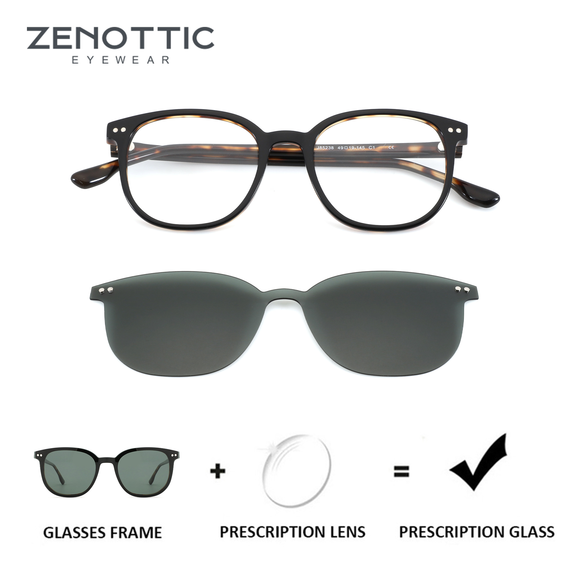 Men Shoes Zegna - Okulary korekcyjne męskie ZENOTTIC z kwadratowymi