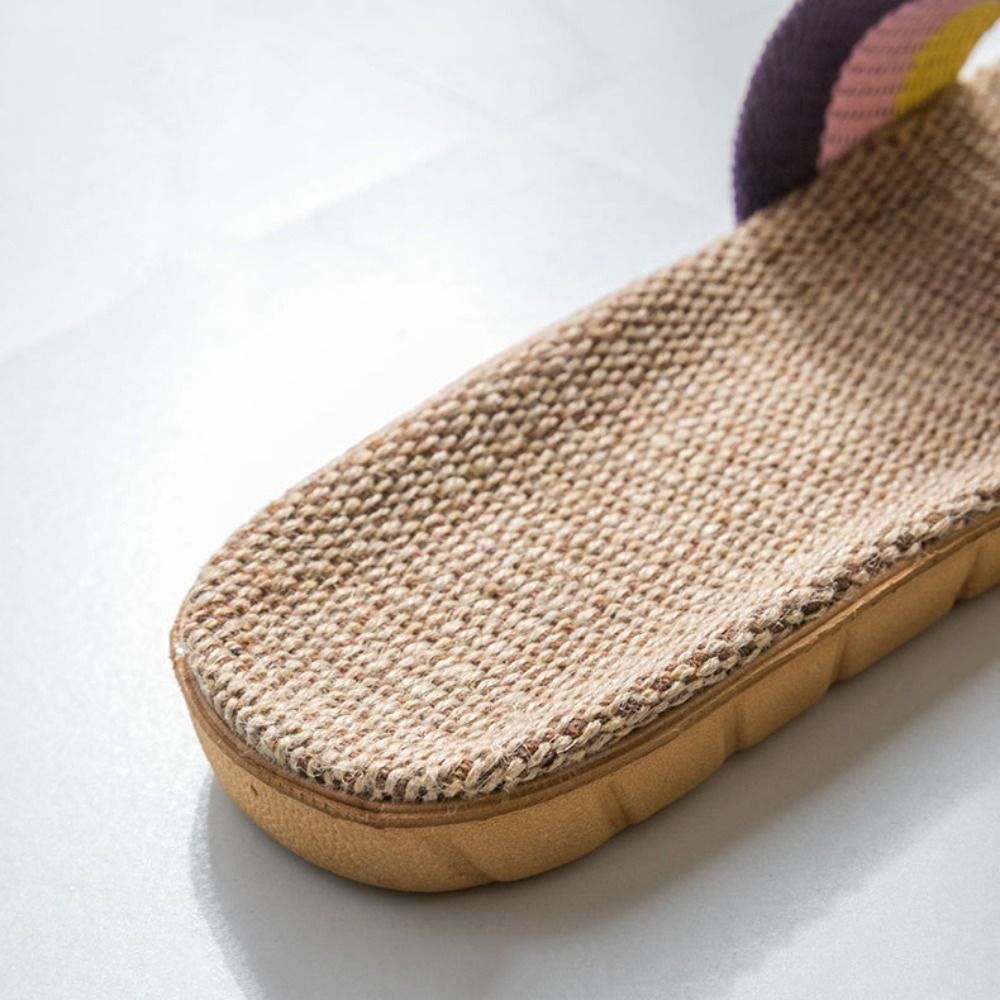 Men'S Shoes In Fashion - Modne etniczne lniane klapki z krzyżowym