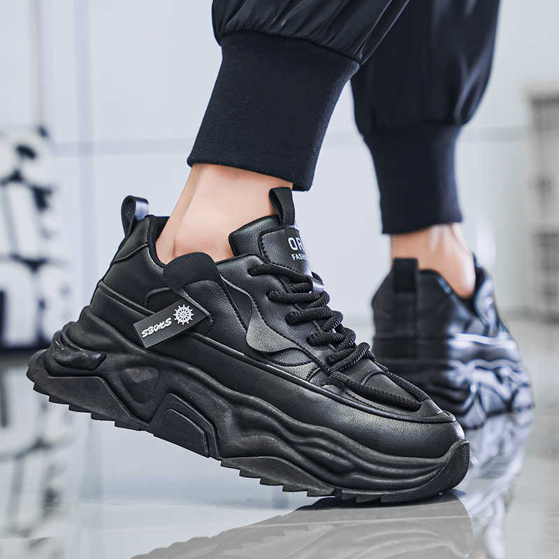 Czarne platformowe tenisówki m – Men Shoes Offer recenzja i cena
