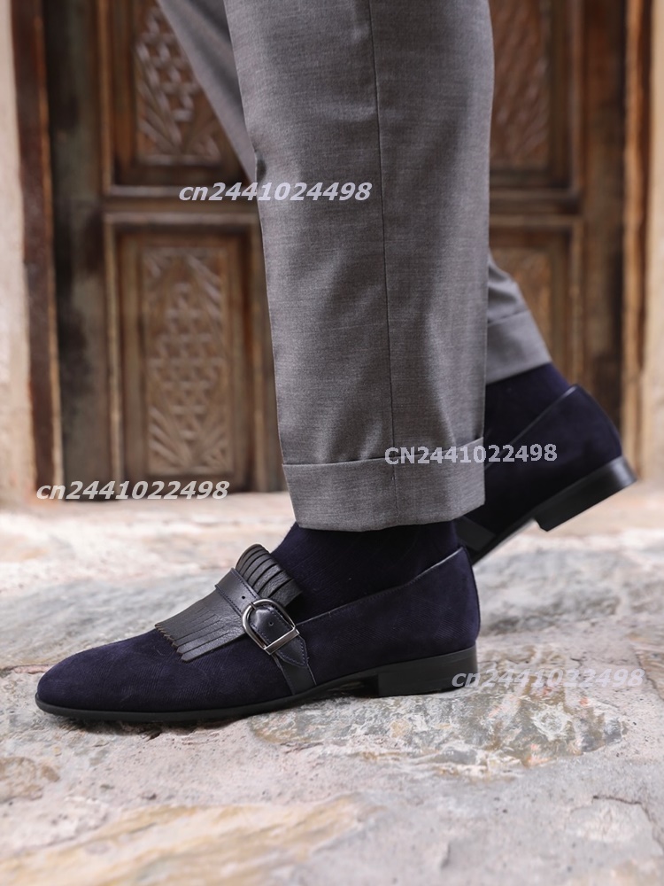Granatowe zamszowe mokasyny z  – Men'S Shoes Navy Blue recenzja i cena