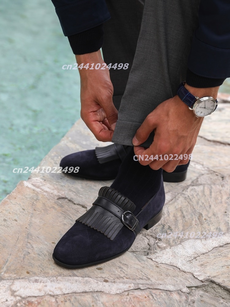 Granatowe zamszowe mokasyny z  – Men'S Shoes Navy Blue recenzja i cena