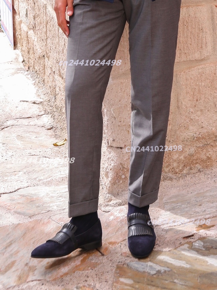 Granatowe zamszowe mokasyny z  – Men'S Shoes Navy Blue recenzja i cena