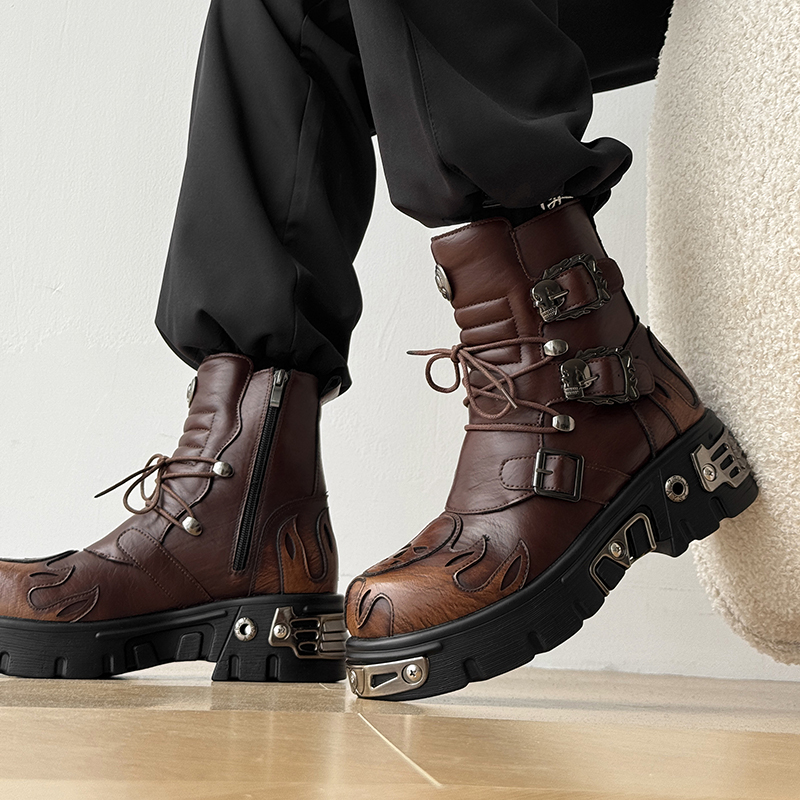 Punkowe Retro Buty Męskie z Mo – Men'S Shoes Height Increase recenzja i cena