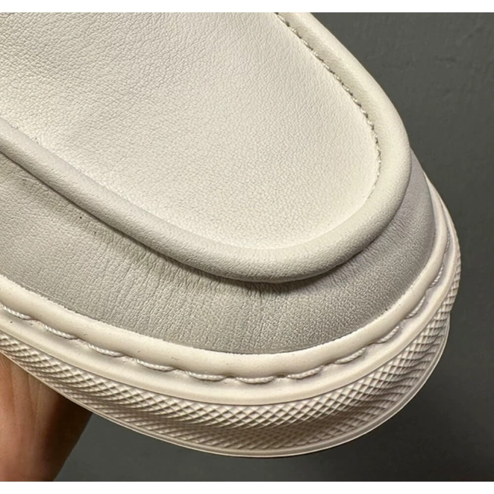 Luksusowe białe skórzane mokas – Men'S Shoes Smart recenzja i cena