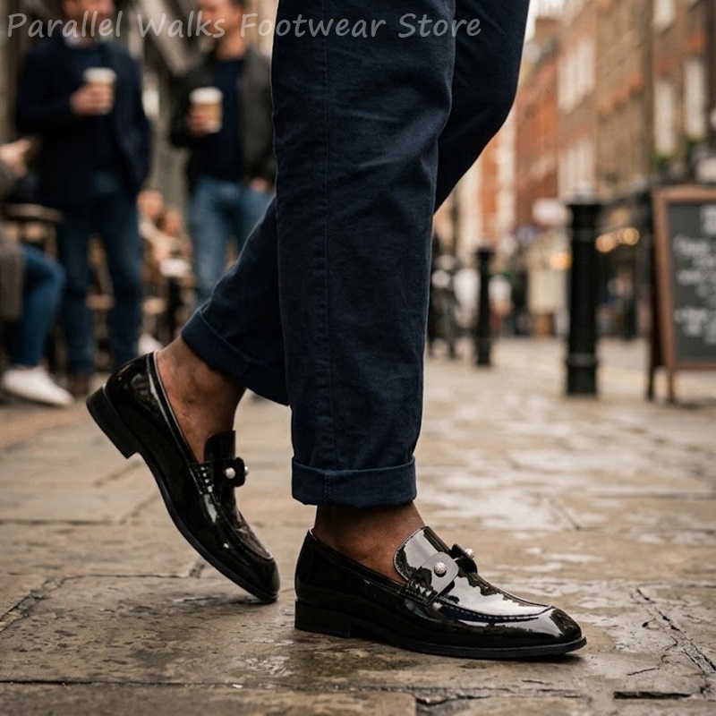Męskie czarne lakierowane moka – Men'S Shoes Smart recenzja i cena
