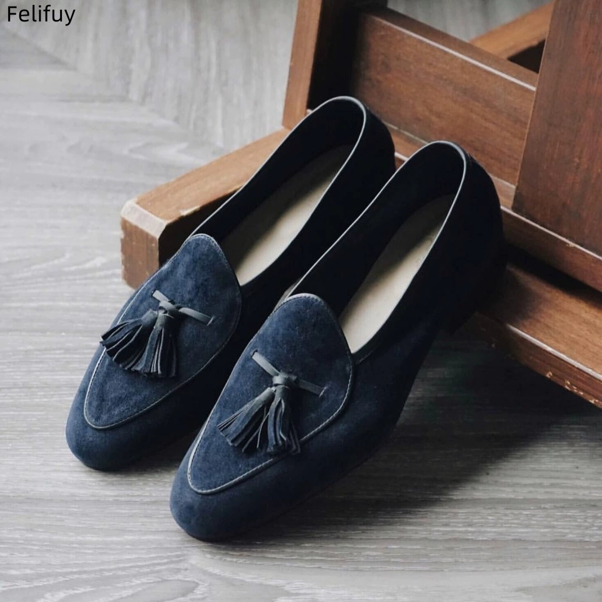 Męskie mokasyny z frędzlami, g – Men'S Shoes Navy Blue recenzja i cena