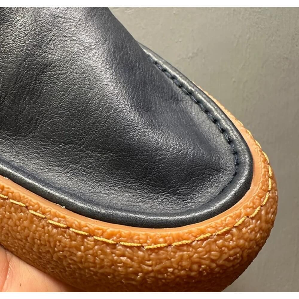 Granatowe skórzane mokasyny z  – Men'S Shoes Navy Blue recenzja i cena