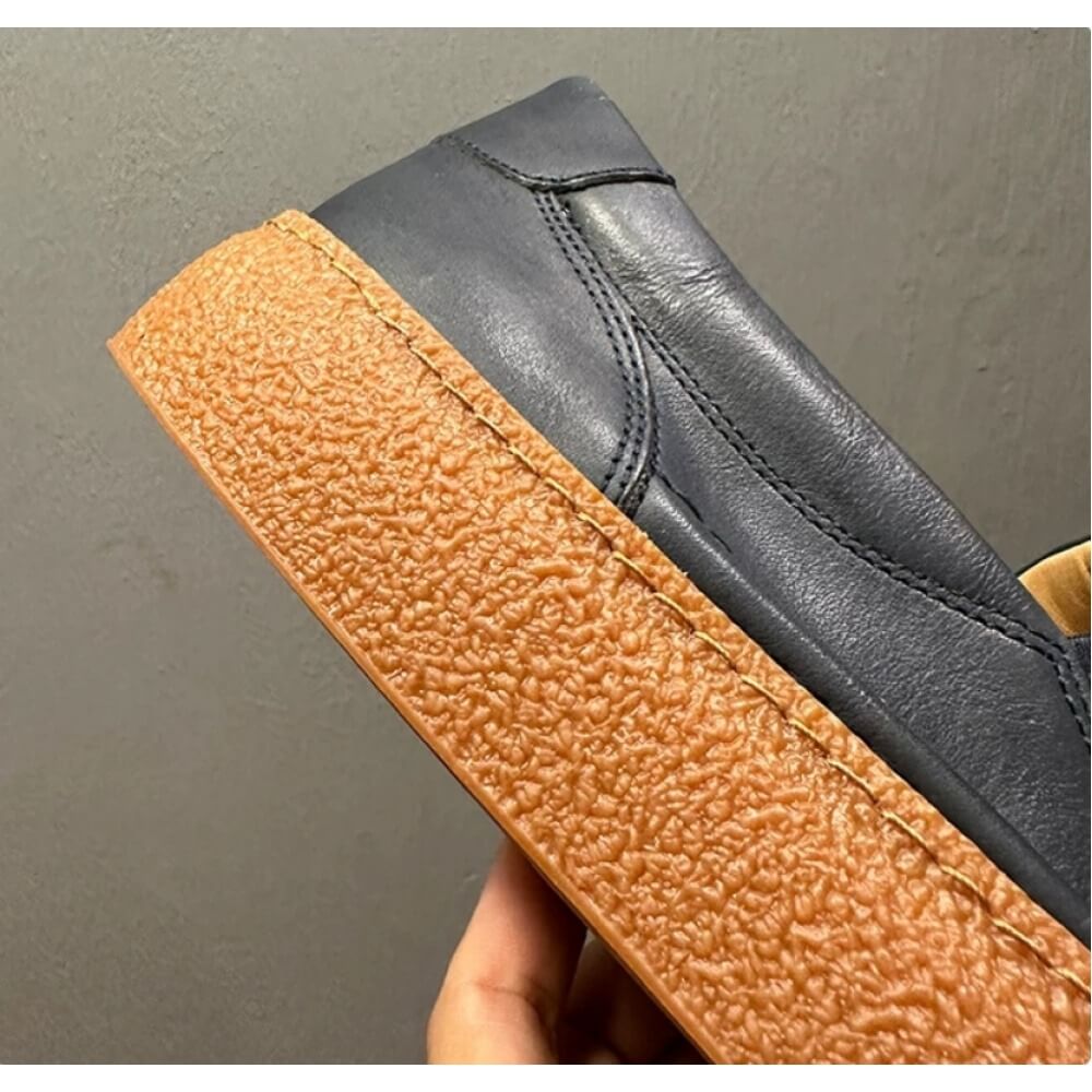 Granatowe skórzane mokasyny z  – Men'S Shoes Navy Blue recenzja i cena